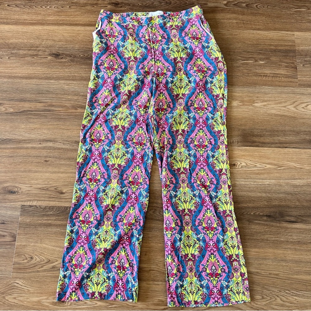 Gaelle Paris Womens Palazzo Pants Trousers Multicolor Pink IT 46 US 12 GBDP16284